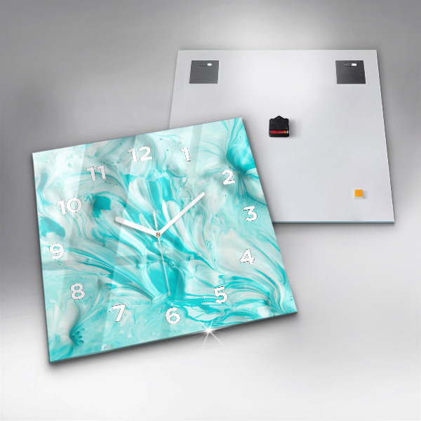 Horloge murale carrée Abstraction bleue