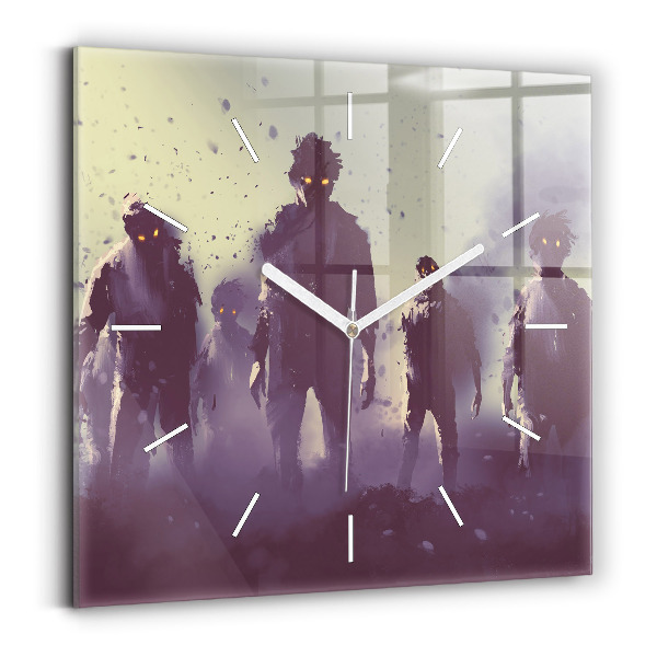 Horloge murale carrée Zombies la nuit - Halloween