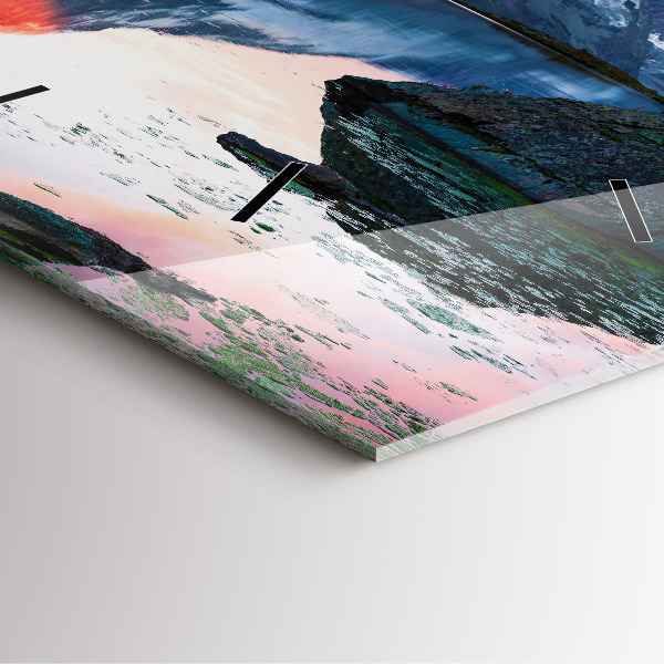 Horloge murale carrée Lac Stellisee Matterhorn