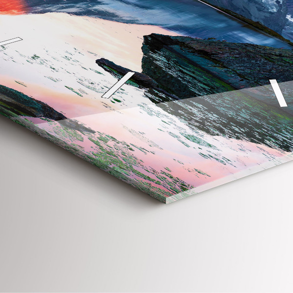 Horloge murale carrée Lac Stellisee Matterhorn