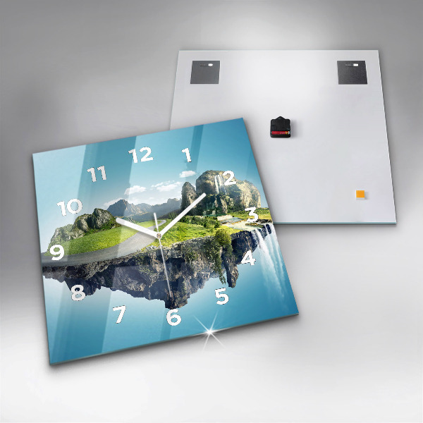 Horloge murale carrée 'L''île volante'