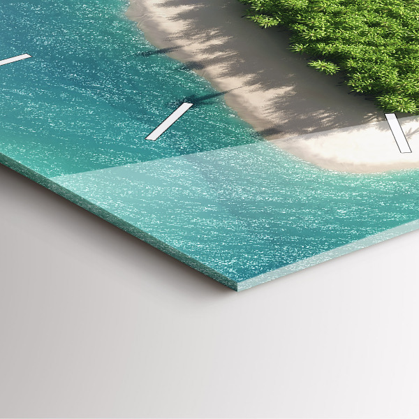 Horloge murale carrée Île du Cœur