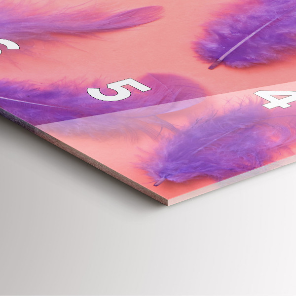 Horloge murale carrée plumes colorées