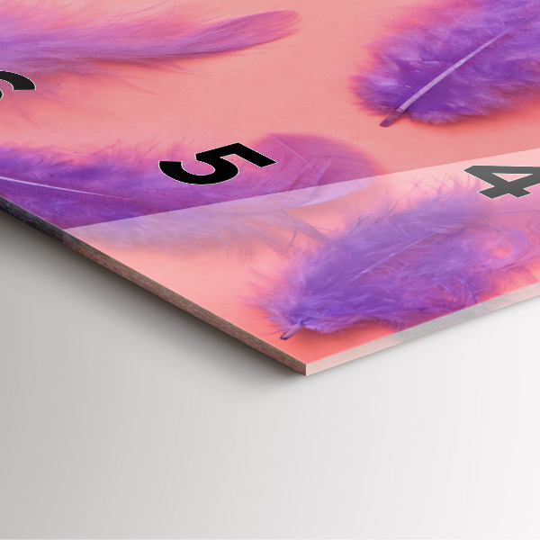 Horloge murale carrée plumes colorées