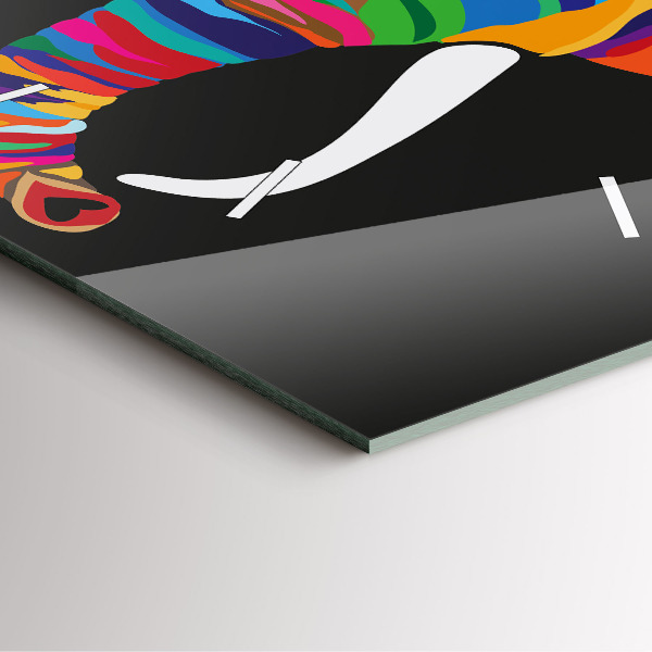 Horloge murale carrée Éléphant coloré