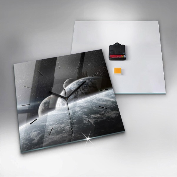 Horloge murale carrée 'L''espace et les planètes'