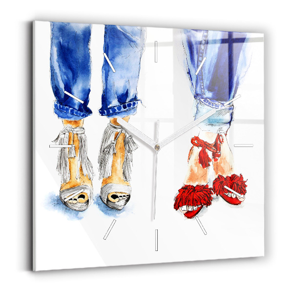 Horloge murale carrée Talons hauts pour femmes