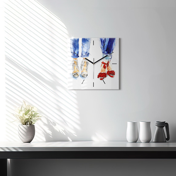 Horloge murale carrée Talons hauts pour femmes