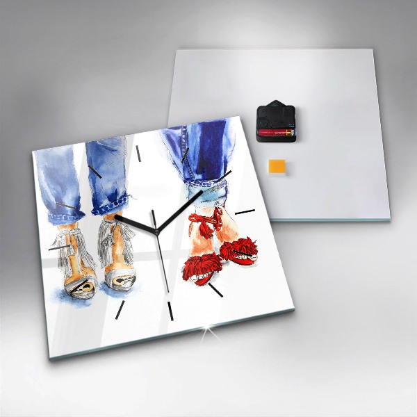 Horloge murale carrée Talons hauts pour femmes