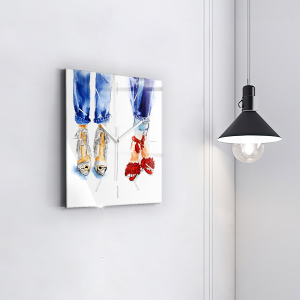 Horloge murale carrée Talons hauts pour femmes