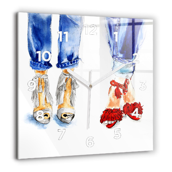 Horloge murale carrée Talons hauts pour femmes