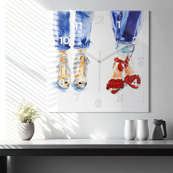 Horloge murale carrée Talons hauts pour femmes