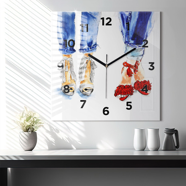 Horloge murale carrée Talons hauts pour femmes