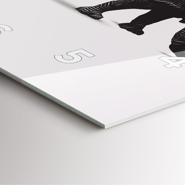 Horloge murale carrée Dessin au trait de rhinocéros