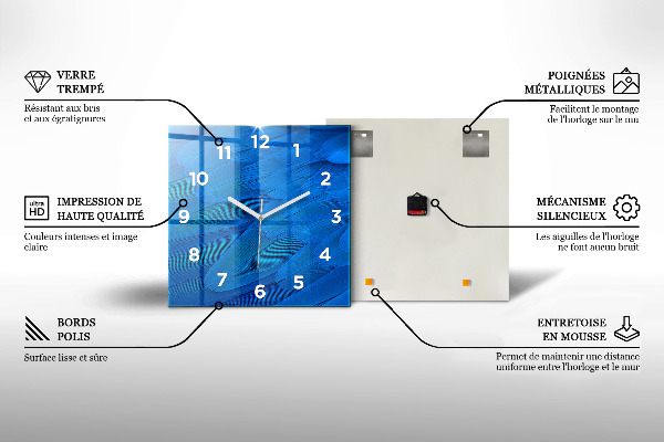 Horloge murale carrée Dessin au trait de rhinocéros