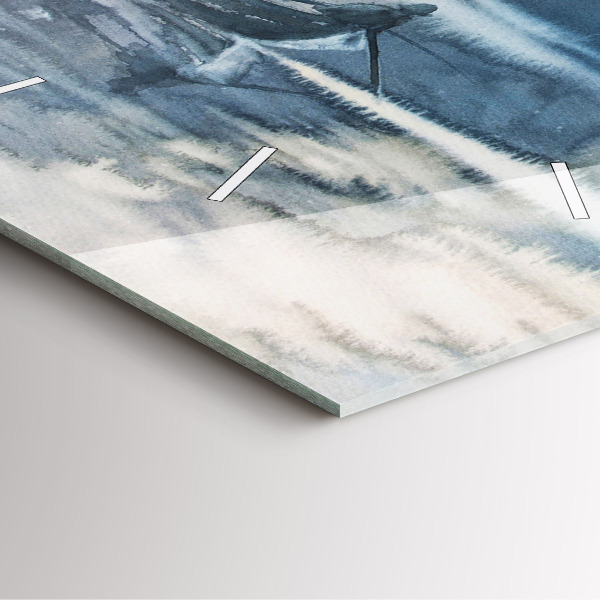 Horloge murale carrée Pêcheur sur le lac