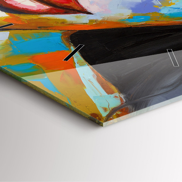 Horloge murale carrée Visage de femme coloré