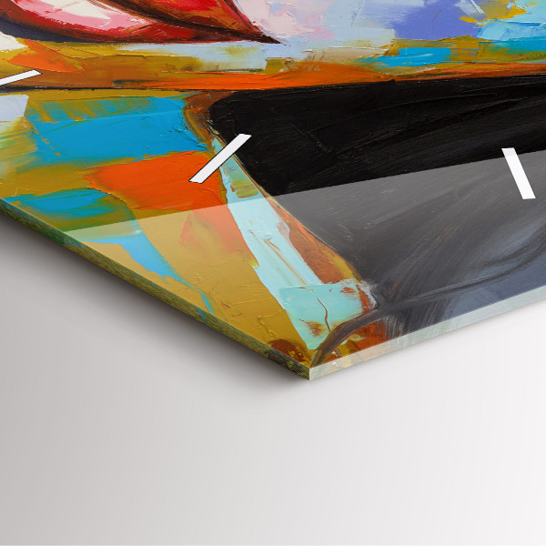 Horloge murale carrée Visage de femme coloré