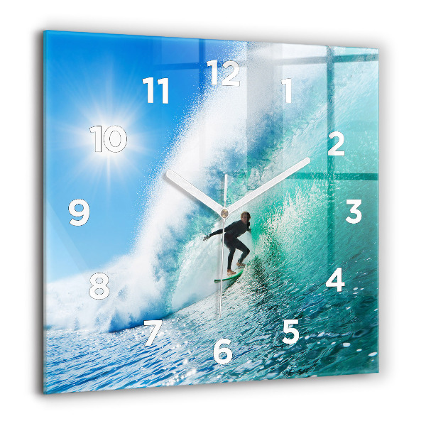 Horloge murale carrée Surf à Hawaï