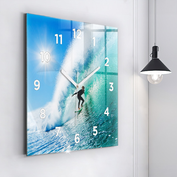 Horloge murale carrée Surf à Hawaï
