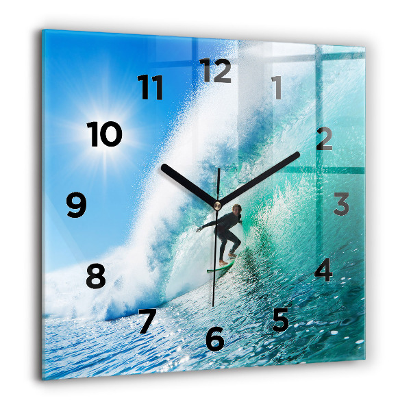 Horloge murale carrée Surf à Hawaï