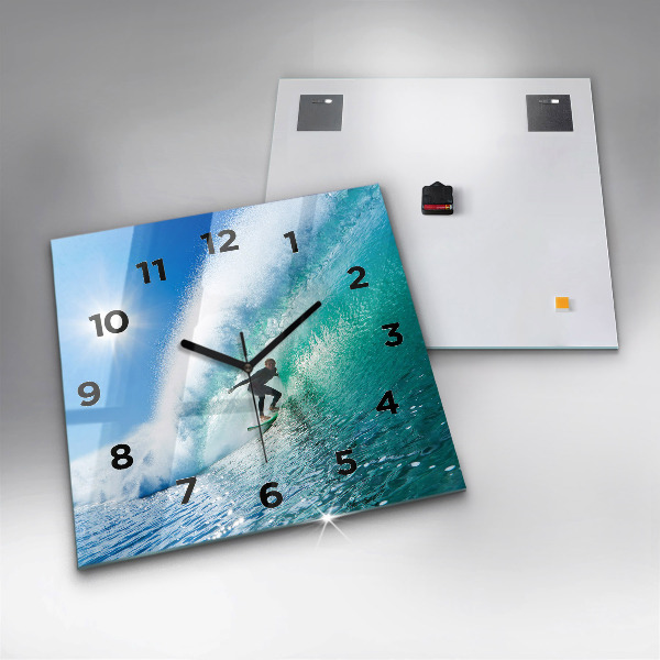 Horloge murale carrée Surf à Hawaï