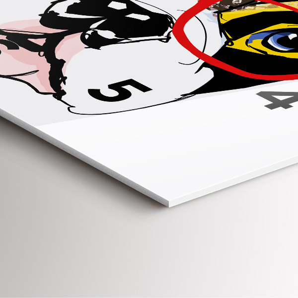 Horloge murale carrée Bouledogue français avec des lunettes