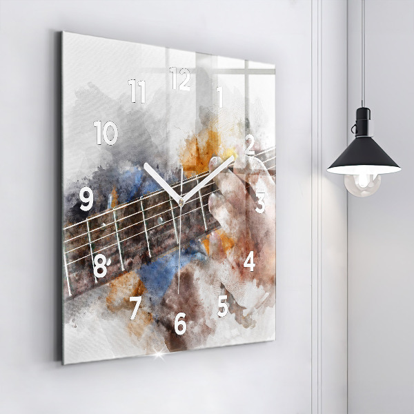 Horloge murale carrée Graphiques de guitare