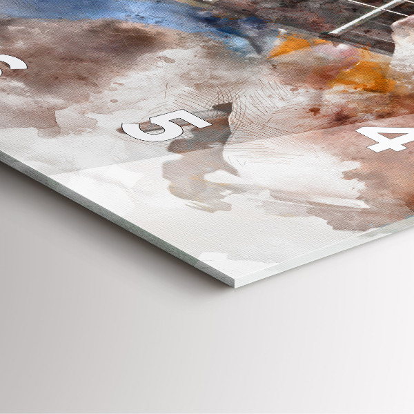 Horloge murale carrée Graphiques de guitare