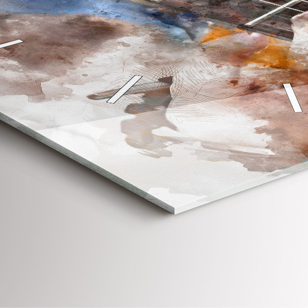 Horloge murale carrée Graphiques de guitare