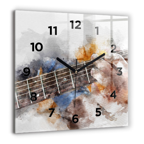 Horloge murale carrée Graphiques de guitare