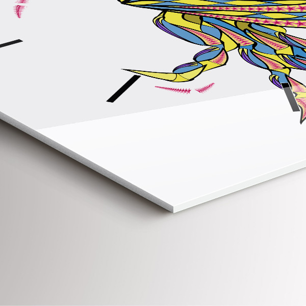 Horloge murale carrée Crabe ethnique