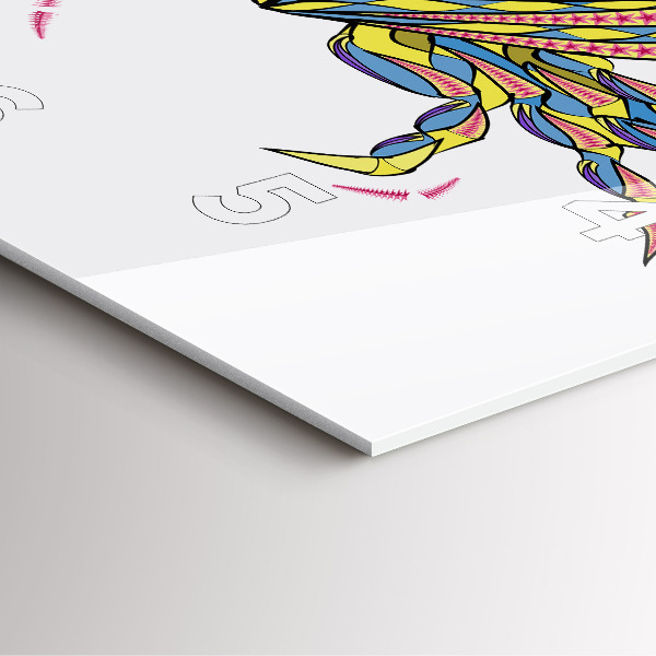 Horloge murale carrée Crabe ethnique