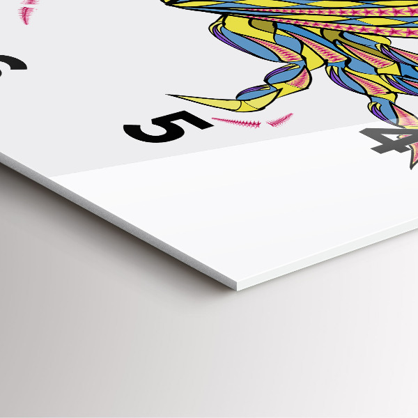 Horloge murale carrée Crabe ethnique