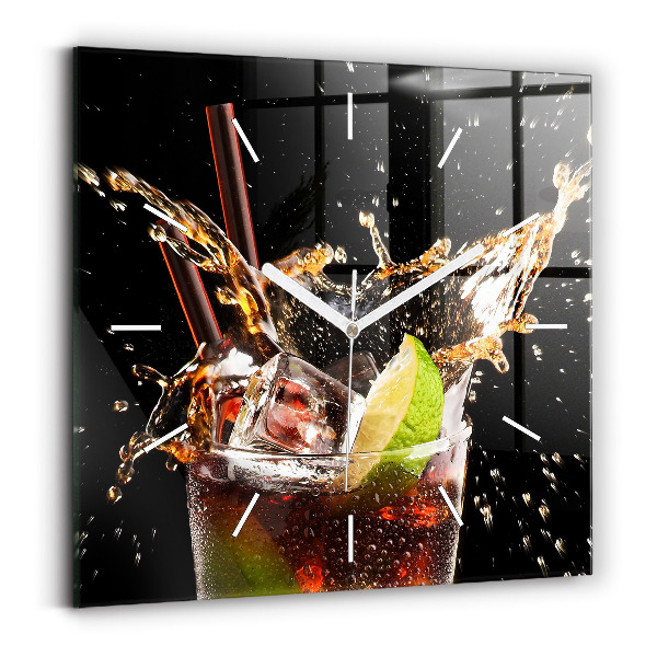 Horloge murale carrée Boire avec de la glace