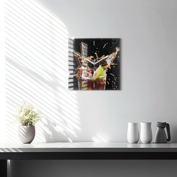 Horloge murale carrée Boire avec de la glace