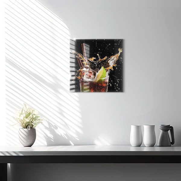 Horloge murale carrée Boire avec de la glace