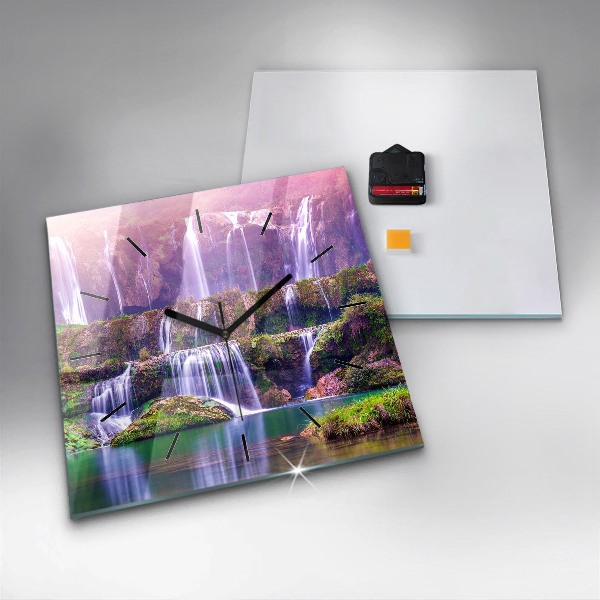 Horloge murale carrée Cascade de Jiulong, Chine