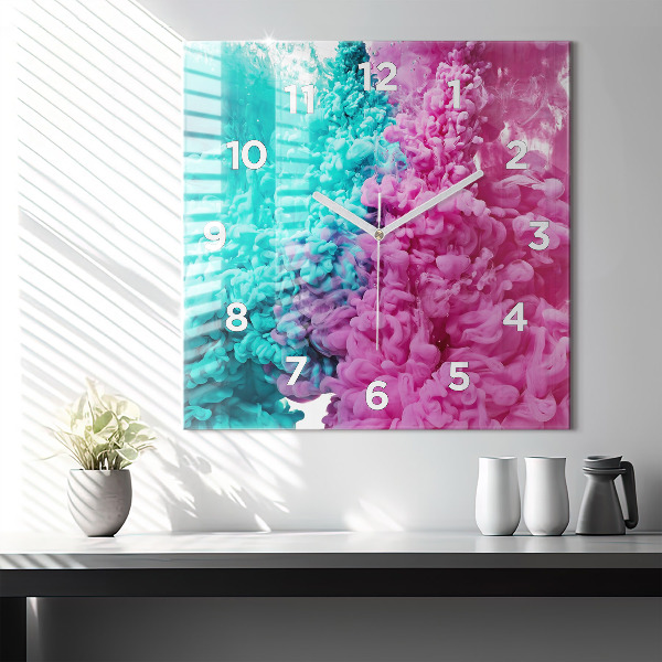 Horloge murale carrée Art moderne - taches