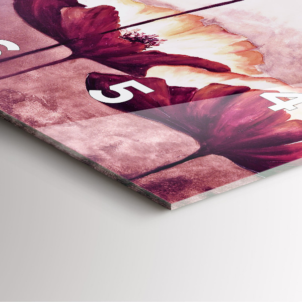 Horloge murale carrée Coquelicots en fleurs