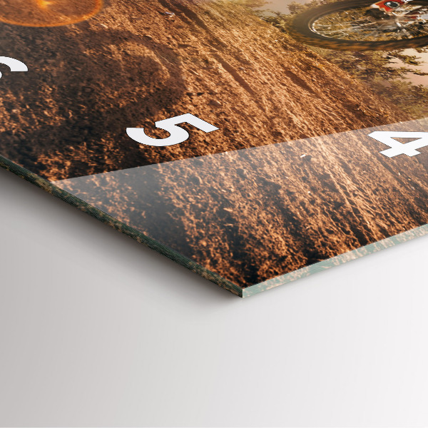 Horloge murale carrée Homme sur une moto