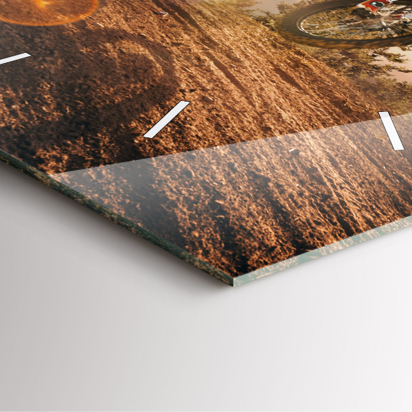 Horloge murale carrée Homme sur une moto