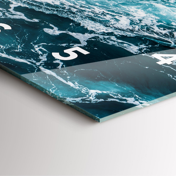 Horloge murale carrée Vagues tourbillonnantes et mousseuses