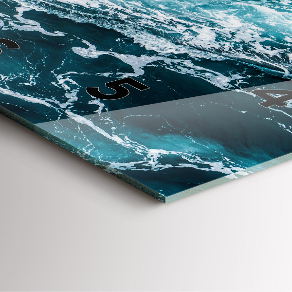 Horloge murale carrée Vagues tourbillonnantes et mousseuses