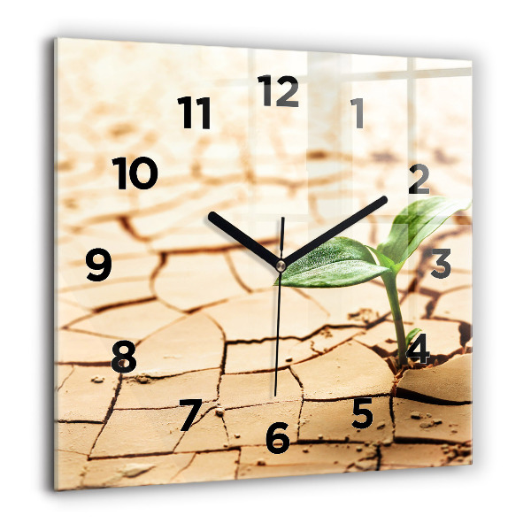 Horloge murale carrée Planter dans un sol sec