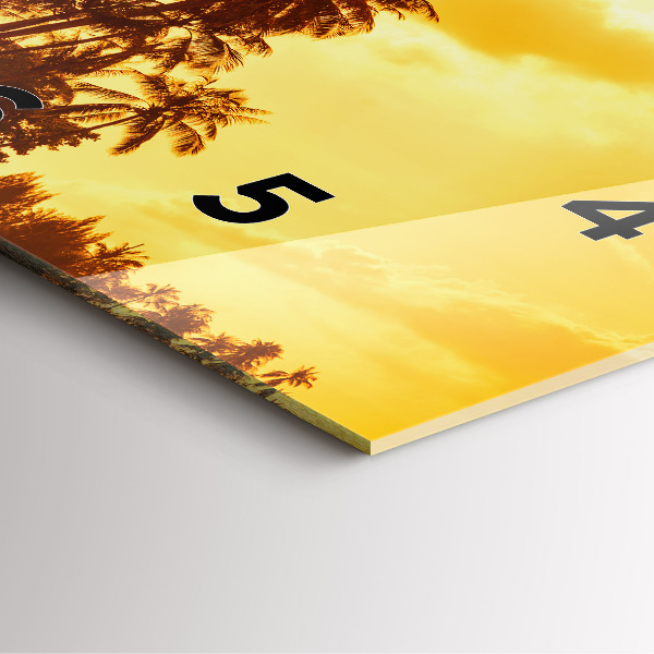 Horloge murale carrée Palmiers ensoleillés