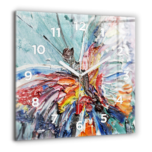Horloge carrée en verre 'Fragment d''une œuvre d''art à l''huile'