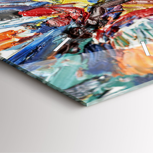 Horloge carrée en verre 'Fragment d''une œuvre d''art à l''huile'