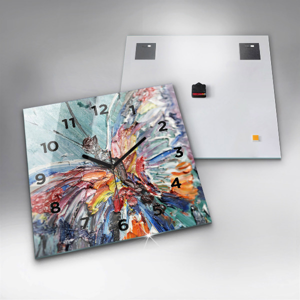 Horloge carrée en verre 'Fragment d''une œuvre d''art à l''huile'