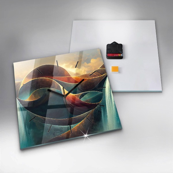 Horloge murale carrée Cascade qui coule